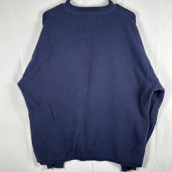 Vintage Lee Sport Henley Sweater Mens L Blue Knit Pullover USA Made 90s - Picture 5 of 8